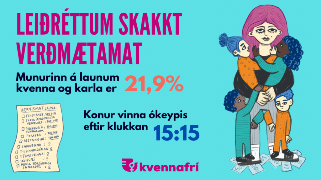 Kvennafrídagurinn: Konur vinna ókeypis eftir kl. 15:15