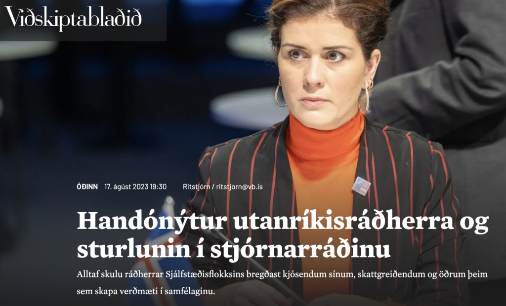 Viðskiptablaðið segir Þórdísi Kolbrúnu handónýtan ráðherra