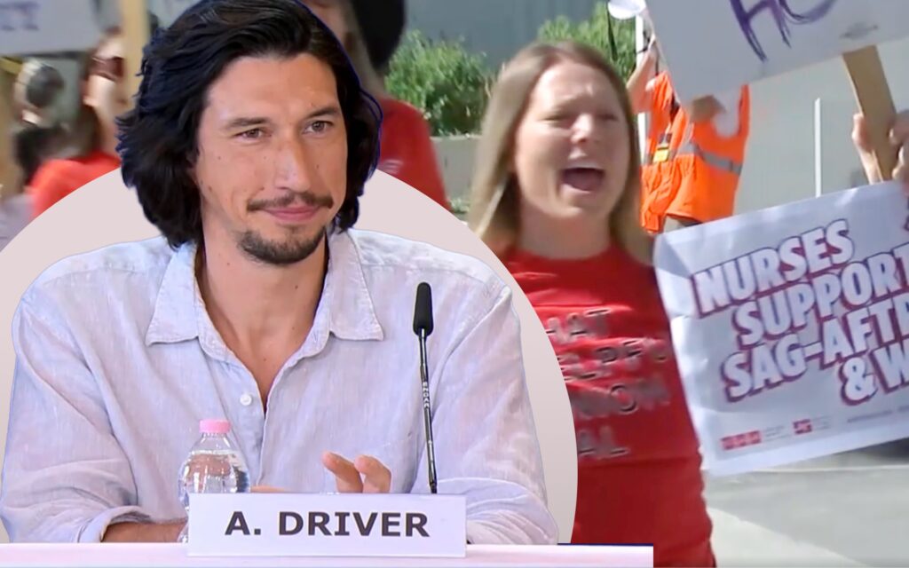 Adam Driver og hjúkrunarfræðingar sýna samstöðu í verkföllum leikara og höfunda